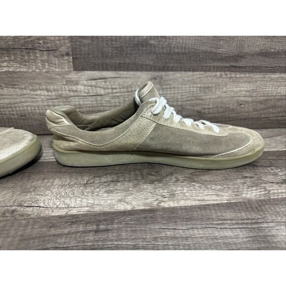 Tory Burch Mitch Beige Gold Suede Metallic Leather Sneaker Women's Sz 11 M - Picture 6 of 15